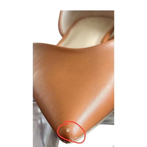 Crown and Ivy Penelope DOrsay Pointed Toe Flats Tan Leather Women's Size 8M - Picture 6 of 9